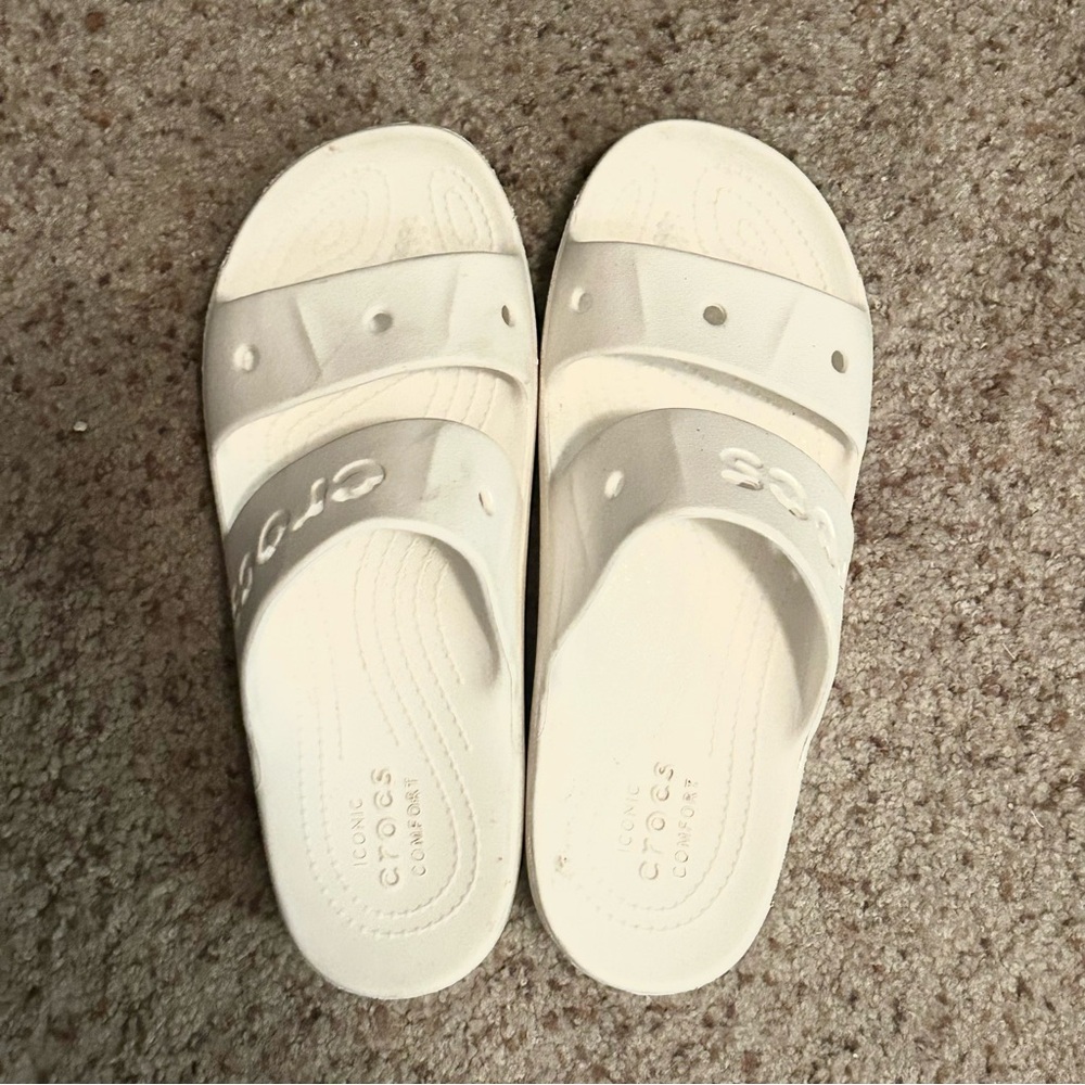 CROCS White Womens Slide Sandals